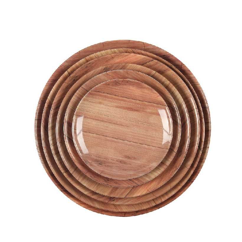 7��-12�� Woodgrain Round Melamine Plate