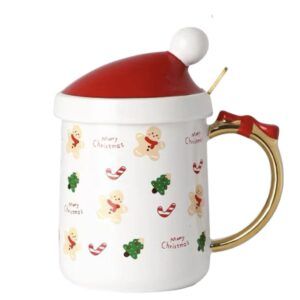 400ml New Style Snowman Santa Printed Custom Gift Ceramic Coffee Mug with 3D Lid