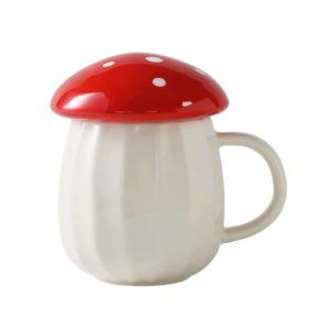 Novelty Mushroom Home Office Ceramic Coffee Mug With Lid