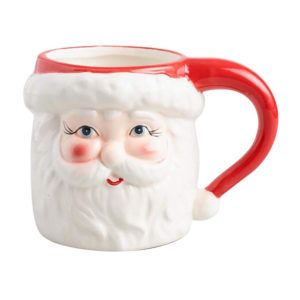 Hot Sale Red Christmas Santa Claus Design Custom Ceramic Coffee Mug