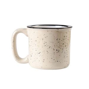 Color Glazed Dot Speckled Design Ceramic Camping Campfire Enamel Coffee Mug