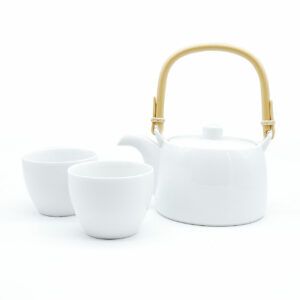 Japanese Minimalist Simple Style White Teapot Cup Ceramic Tea Set