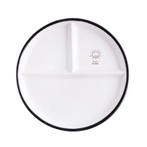 Round Smile Sun Porcelain Divided Dessert Salad Plate